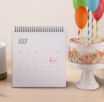 Table Birthday Calendar